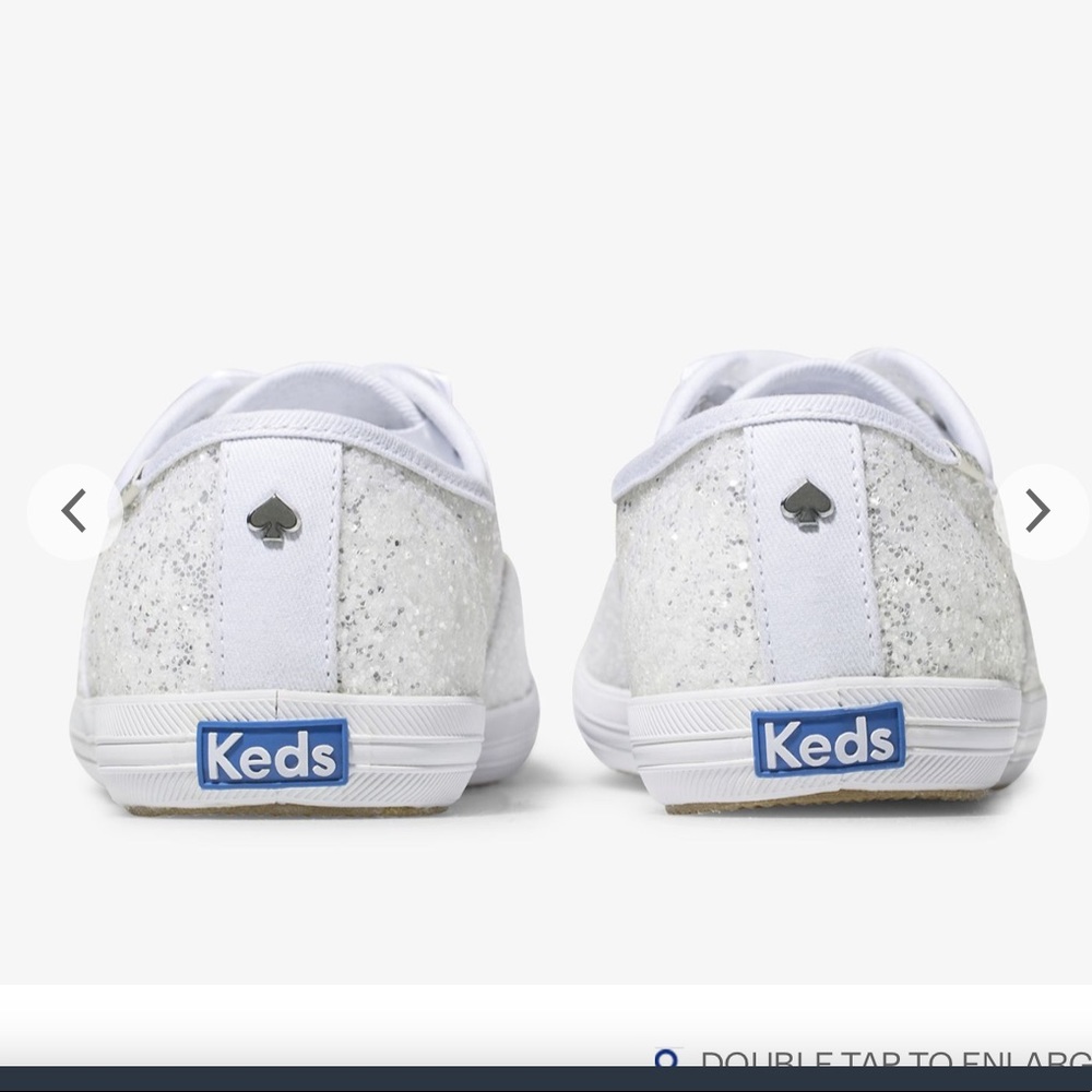 Kate Spade white glitter Keds